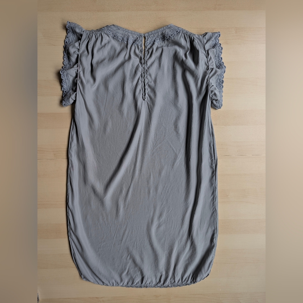 Isabel Marant Etoile‎ 100% Silk Gray Grey Lace Cap Sleeve Lightweight Slip Dress - Picture 9 of 16
